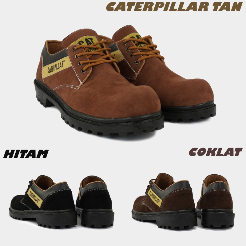 BIG PROMO - Sepatu Boots Pria Pendek Caterpillar SBY Sepatu Pria Safety Ujung Besi Kerja Outdoor