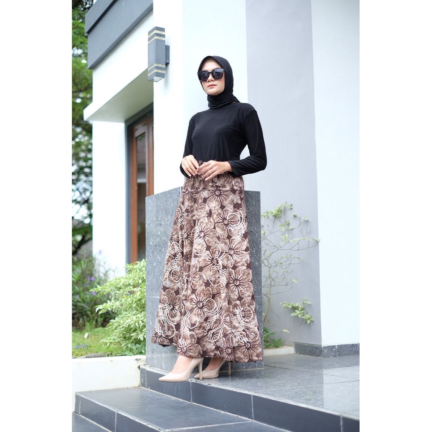 Rok Batik Payung Jumbo Panjang Lebar Dewasa Bawahan Batik Cap Premium Sogan Modern Klasik By Batik_Safira