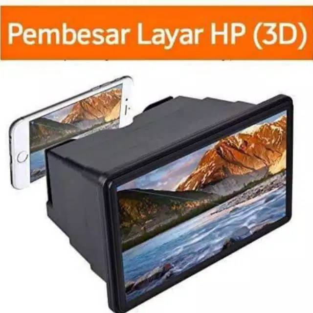 Kaca Pembesar Layar 3D F2 Black untuk SamartPhone