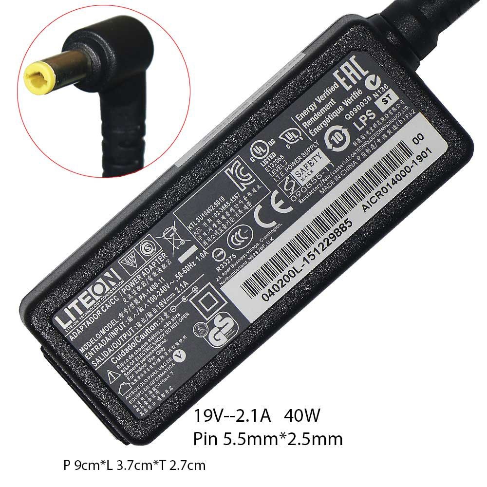 Acer Aspire Charger / Adaptor 19v - 2.1A Jack 5.5x2.5mm Original