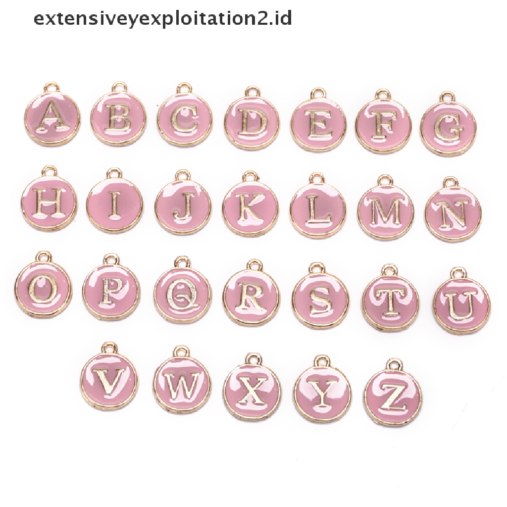 Id 26Pcs Huruf Alfabet Inisial DIY Untuk Membuat Perhiasan