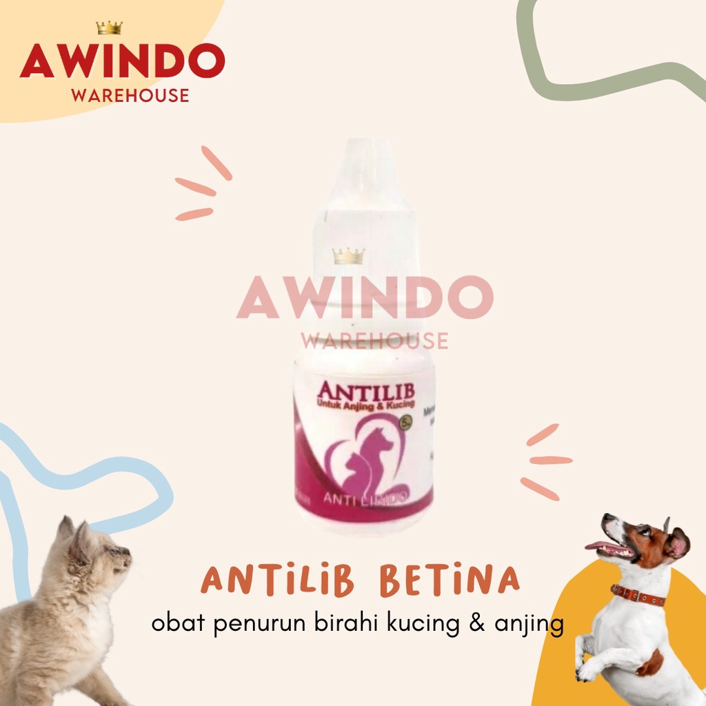 ANTILIB BETINA - Obat Penurun Libido Birahi Kucing Anjing 5ml (PINK)