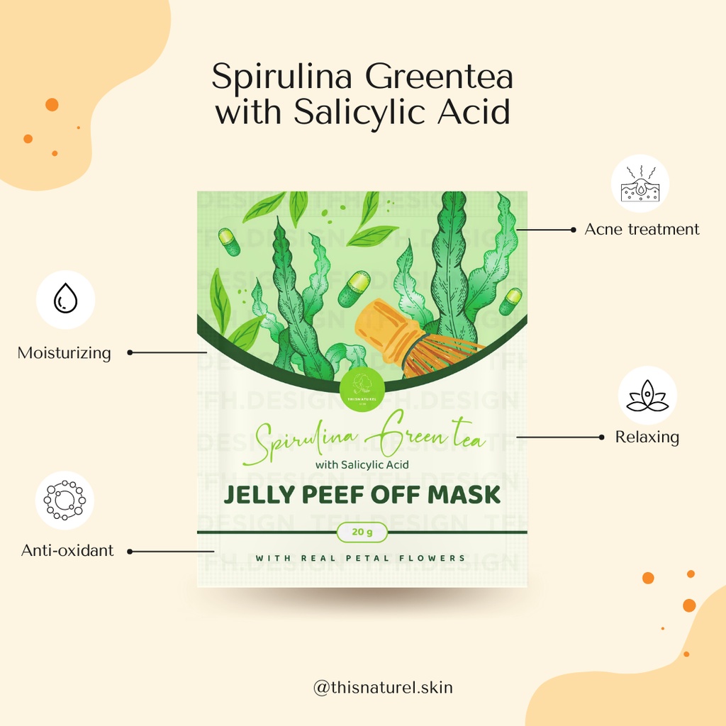 Spirulina Greentea With Salicylic Acid Jelly Peel Off Mask 20gram