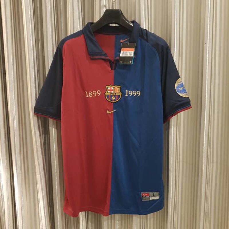 Jersey Baju sepak bola Retro Klasik Jadul lawas Classic Barca Home Centenary 1899 1999 XXL Grade Ori