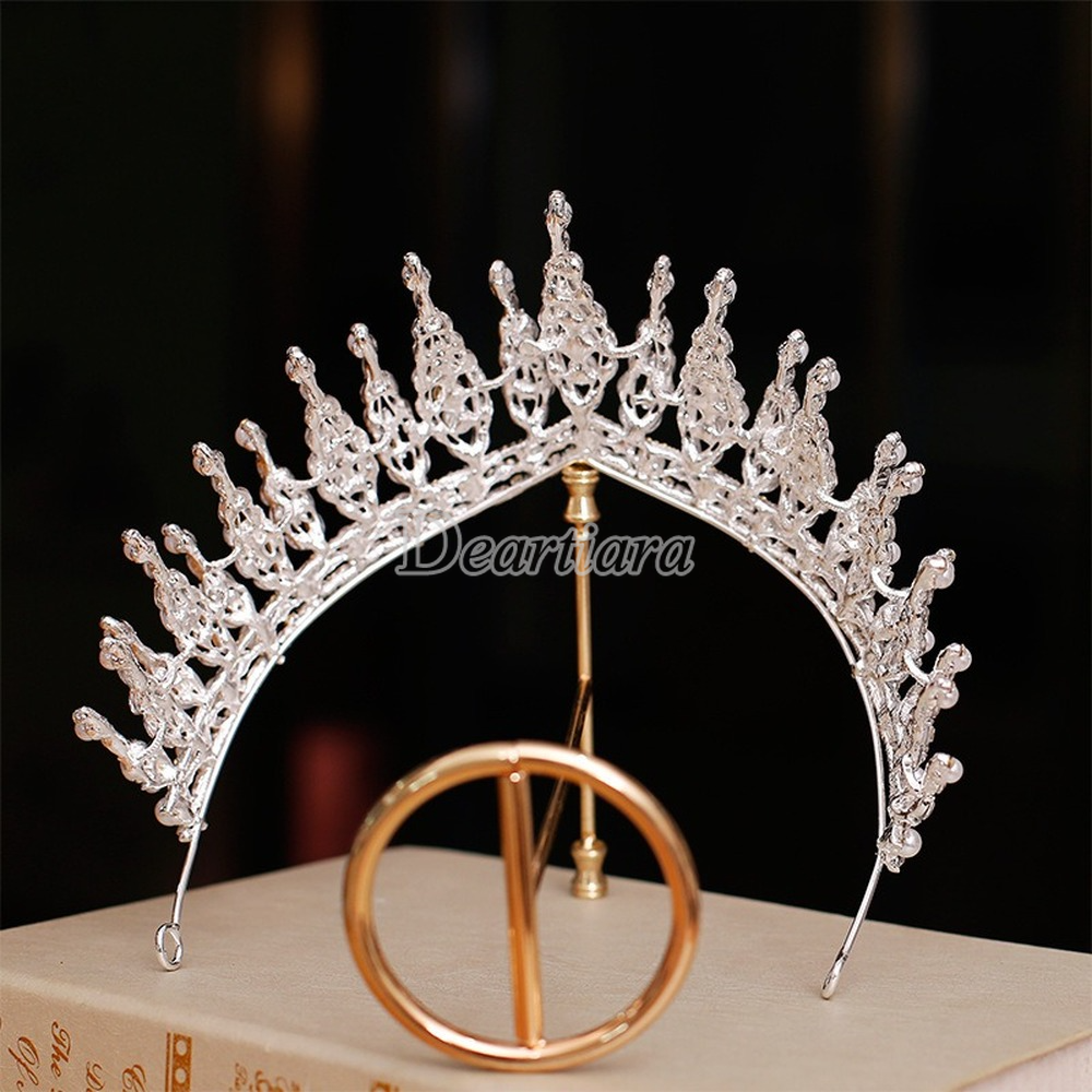 New Bridal Exquisite Rhinestone Pearl Crown Headband Hair Accessories and Makeup Princess Wedding Accessories