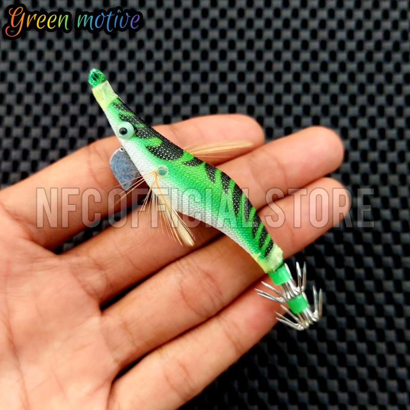 Umpan pancing cumi bentuk udang Egi 8,5 cm 8 gram GID Glow in the dark