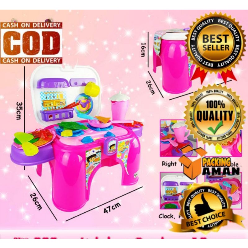Tas Kompor Alat Dapur Masak Masakan Memasak Kitchen Pretend Play Sets Mainan Anak Perempuan Permaina