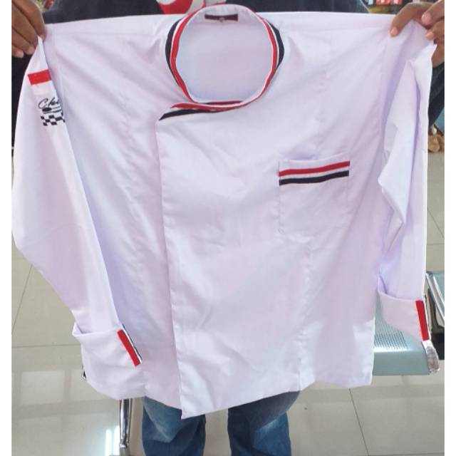 CHEF JAKET PUTIH BERGARIS