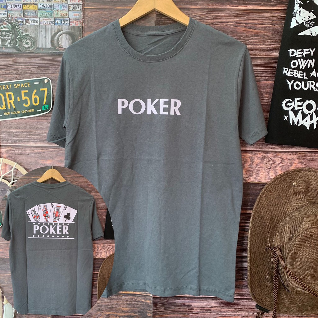 kaos distro pria poker spade colour allsize ld98cm cotton 30s