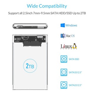 ORICO 2139U3 External Case HDD Transparent 2.5 Inch SATA