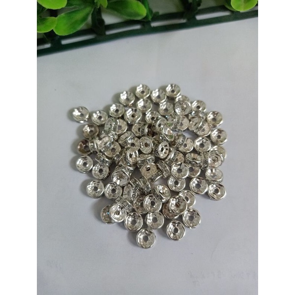 50 pcs manik Rondel pembatas Spencer pembatas