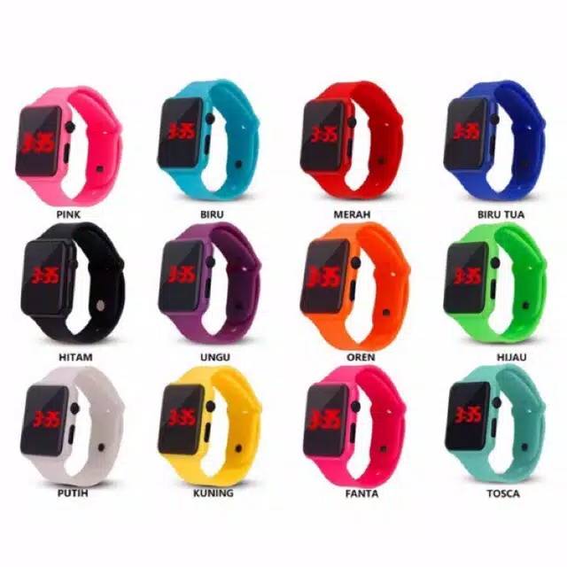 J-138 Jam Tangan Geneva Digital LED Rubber Pria-Wanita Mesin Japan