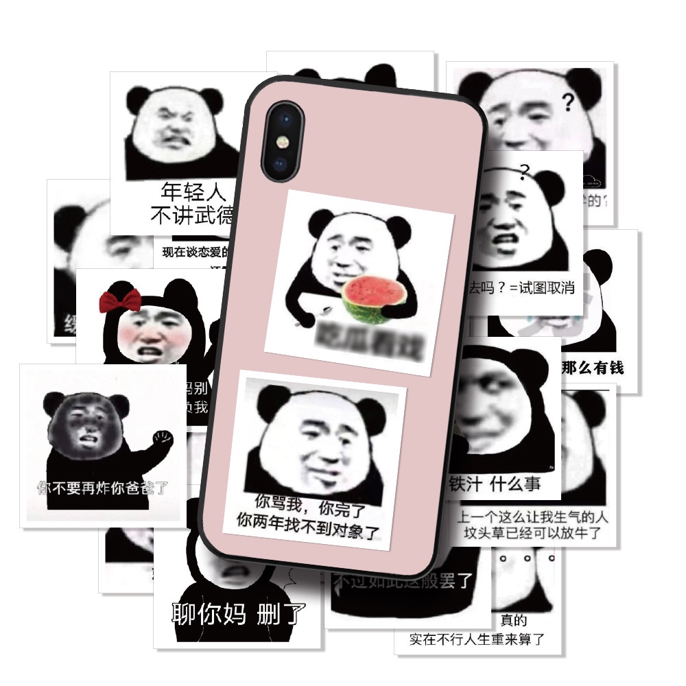 Panda kepala ekspresi wajah tas stiker lucu Internet selebriti avatar Piala jurnal bahan phone case