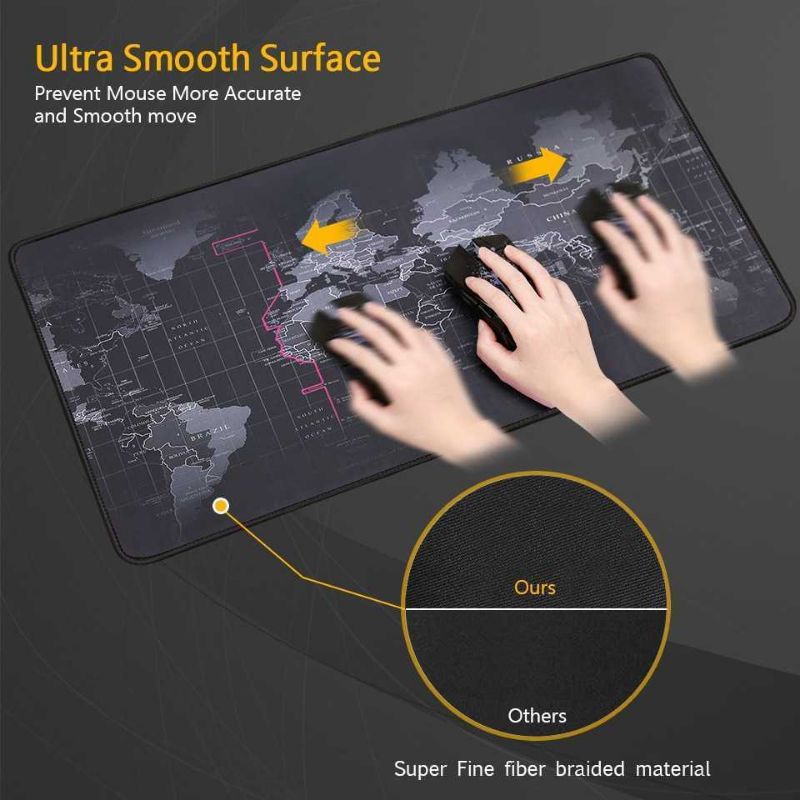 TaffGO Gaming Mouse Pad XL Desk Mat Motif Peta Dunia - MP002