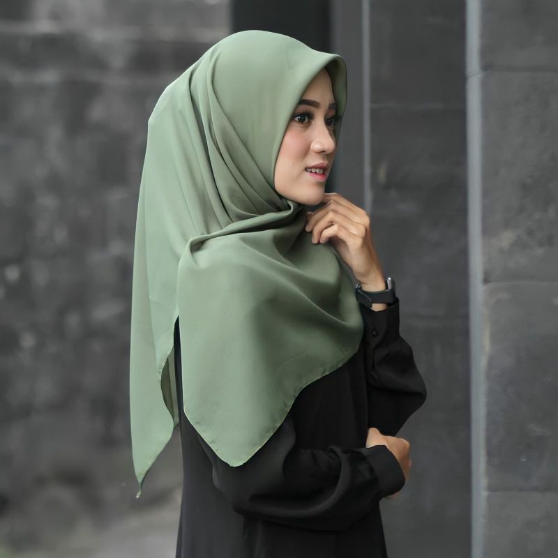 JILBAB sekolah / KERUDUNG Paris Premium// Jahit tepi ANTI LETOY SEGI EMPAT