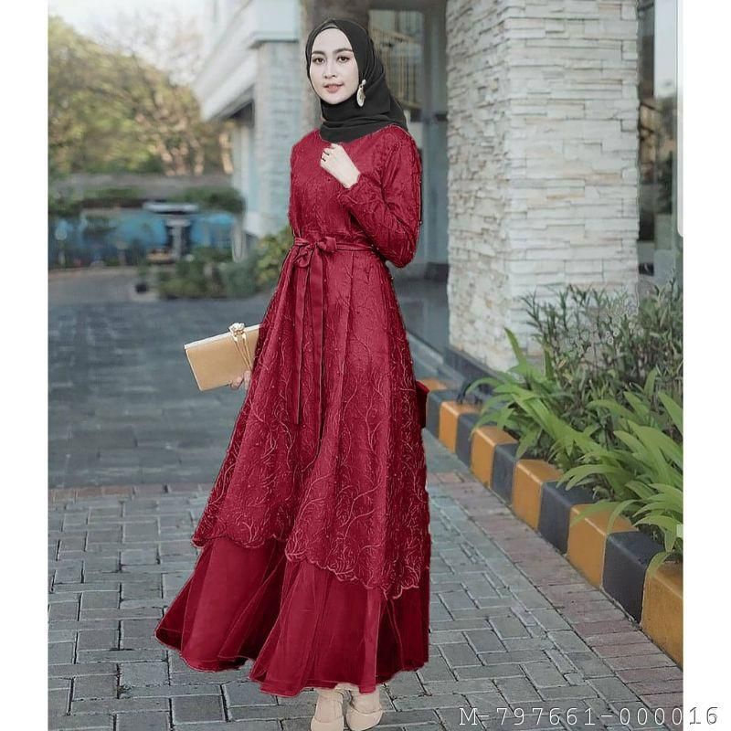 GAMIS BROKAT TILE AUREL ISJS-463      Warna:       Mustar, Maroon, Mocca, Silver, Pink, Navy

      