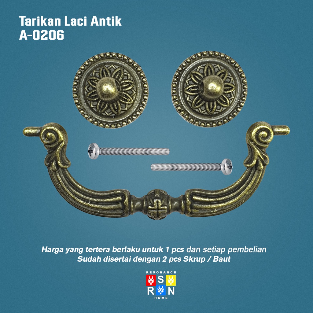 Tarikan Laci Antik Vintage A-0206 / Antique Drawer Handle Resonance Home