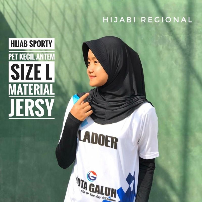 HIJAB INSTAN SPORT PET KECIL ANTEM SIZE L MENUTUP DADA