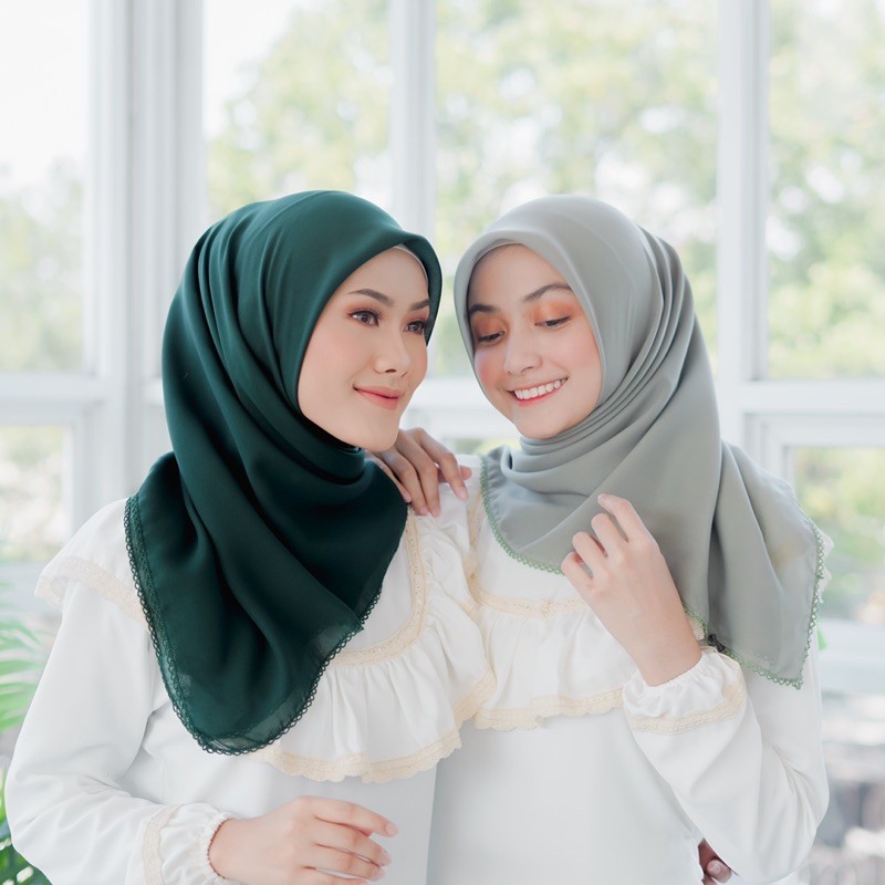 Koyu Hijab Segiempat Potton Lace Best Seller Part 2