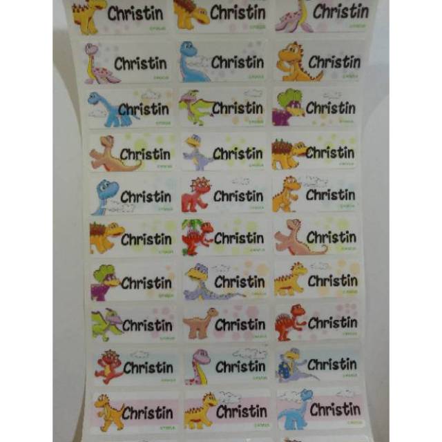 

Naughty Dino Label nama sticker label name waterproof