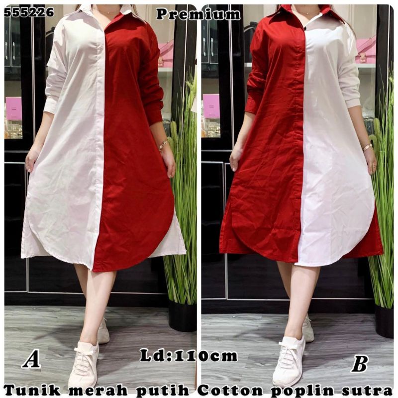 dress tunik kostum merah putih / baju agustusan