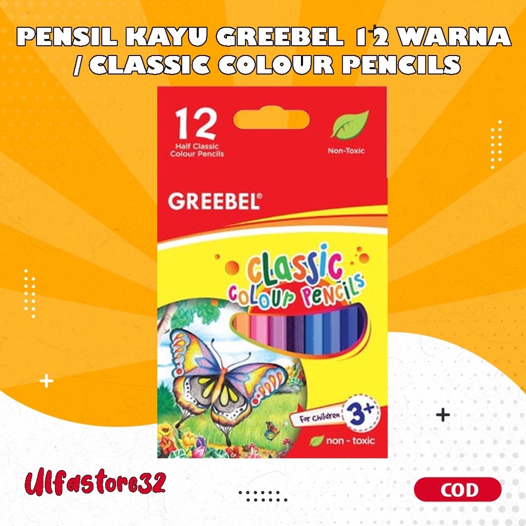 

Pensil kayu Greebel 12 warna / Classic colour pencils / atk grosir murah sekolah