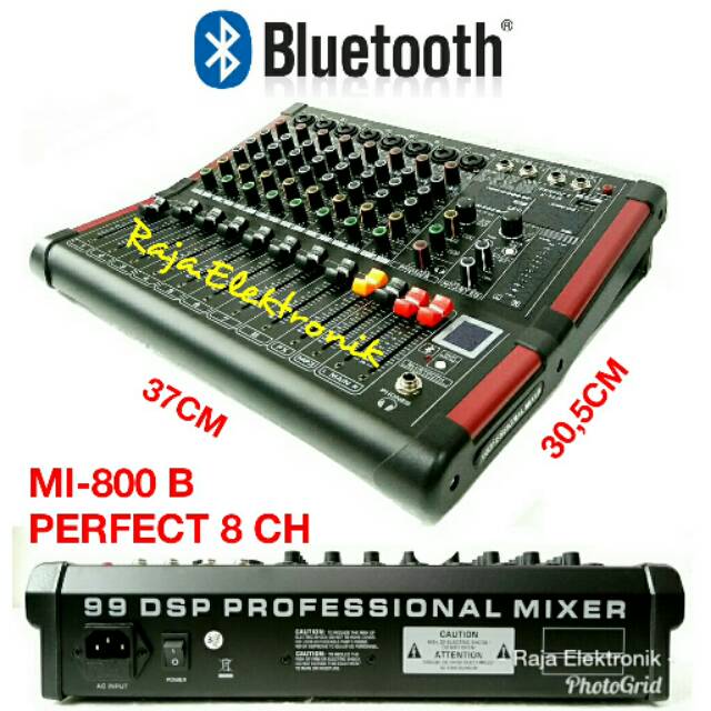 Mixer 8 Channel PERFECT MI-800B BLUETOOTH MP3 Effect Echo Reverb Delay Professional Audio Mixer 8Ch
