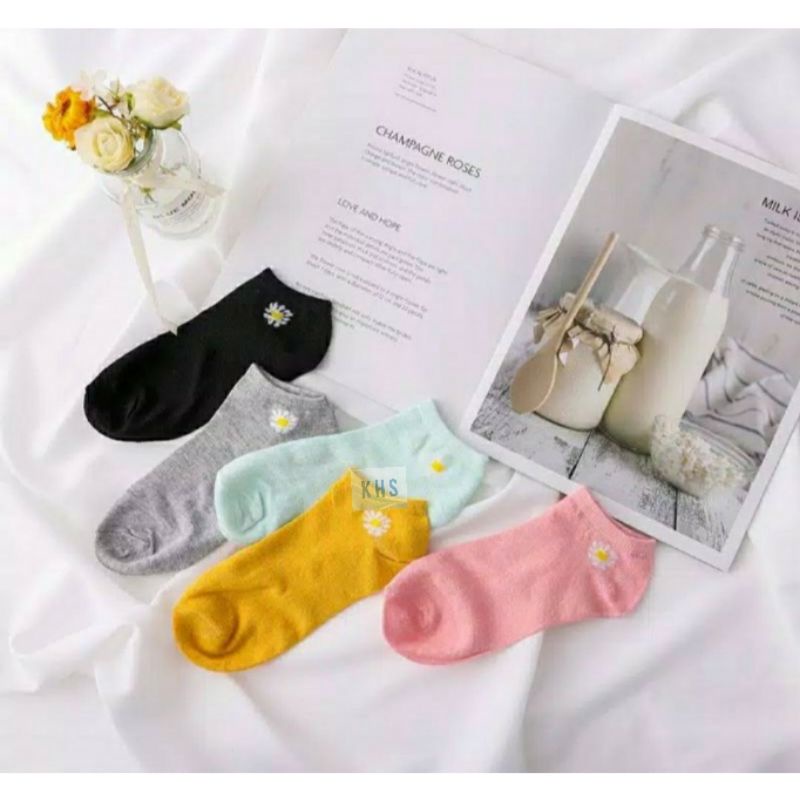 Kaos Kaki Pendek Semata Kaki Ankle Cute Short Socks Bear KaosKaki BUNGA POLOS BERUANG MURAH KHS-2