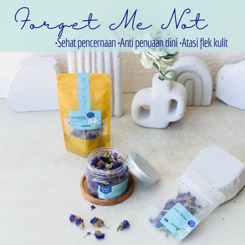 Organic&amp;Joy• Teh Bunga Forget Me Not Flower Tea (myiosotis sylvatica,Percantik kulit,tisane,teh bunga