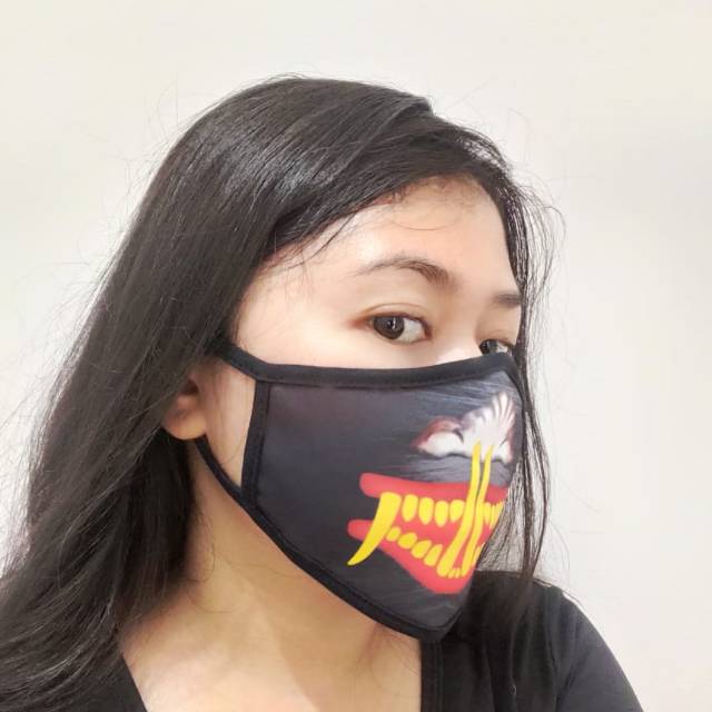  Masker  Kain  Premium 3 Lapis Custom  Design Full Cetak 