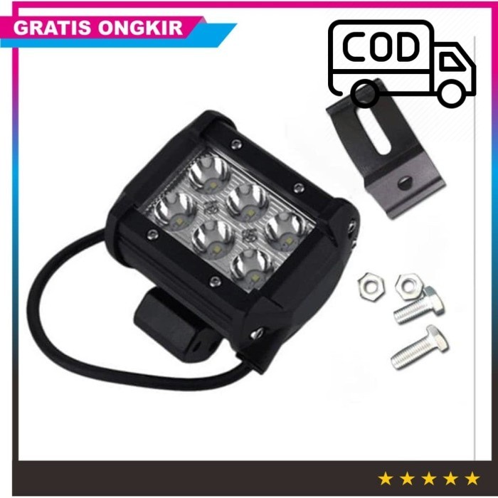 COD Lampu Sorot WORKLIGHT LED Cree 6 Mata Sisi Tembak Kabut 18W