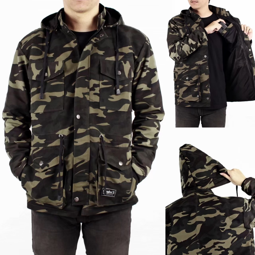 JD- JAKET PARKA PRIA / JAKET PARKA PRIA CAMO / JAKET CANVAS PRIA LORENG ORIGINAL WANGKERS