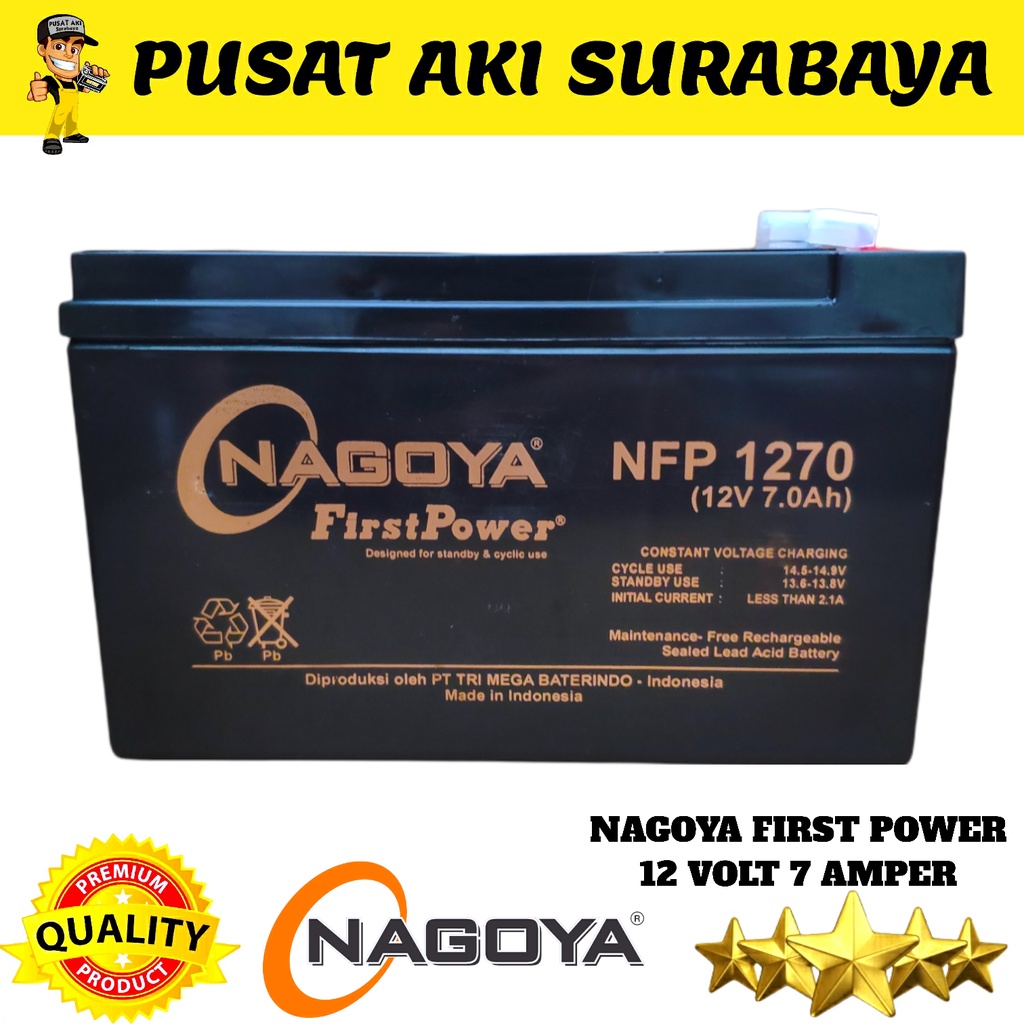 NAGOYA 12 VOLT 7 AMPER BATTERY SPRAYER HAMA BATERAI EMERGENCY LAMP 12V 7AH UPS INVERTER DC AC MOBILAN AKI ANAK RC PLIKO UNIKID YUKITA PMB