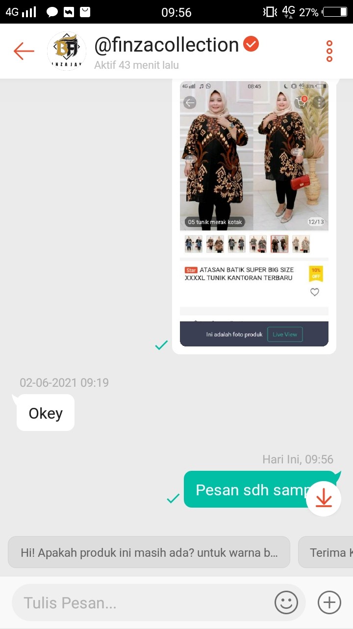 Atasan Batik Super Big Size Xxxxl Tunik Kantoran Terbaru Jumbo Ld 140