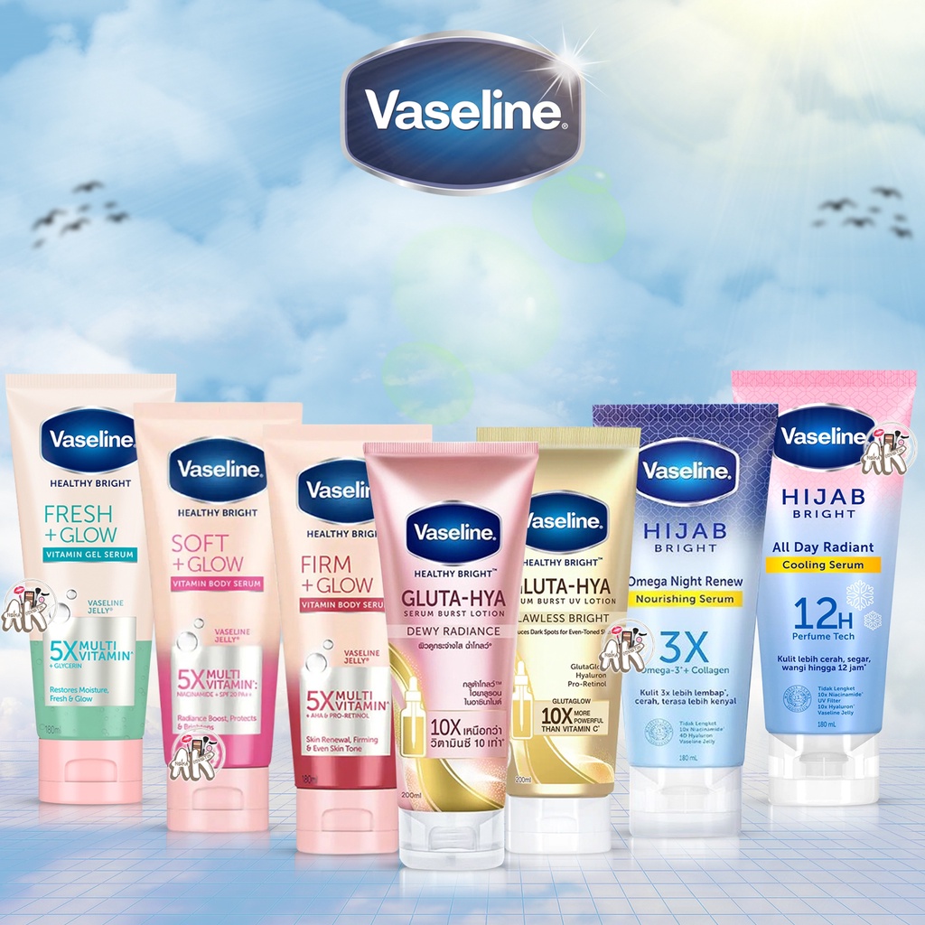 Jual VASELINE HAND BODY 180ML ( FRESH GLOW GEL SERUM / FIRM GLOW GEL SERUM/ SOFT GLOW GEL SERUM
