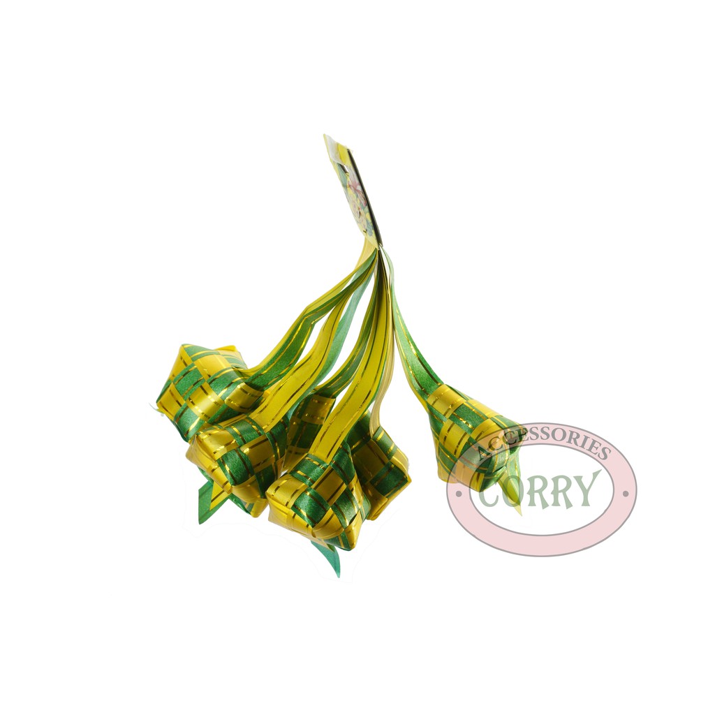 

Ketupat Pita Hias Lebaran Hijau - Kuning Kecil 6 pcs 4 cm