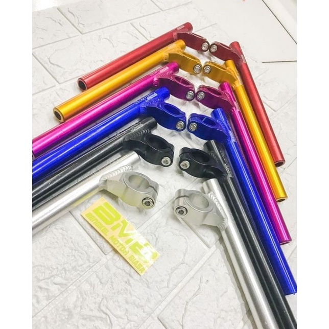 Stang jepit 15 dejarat almunium bmb racing ec project shinjiro stang jepit drag 15 derajat almunuim cnc sepasang