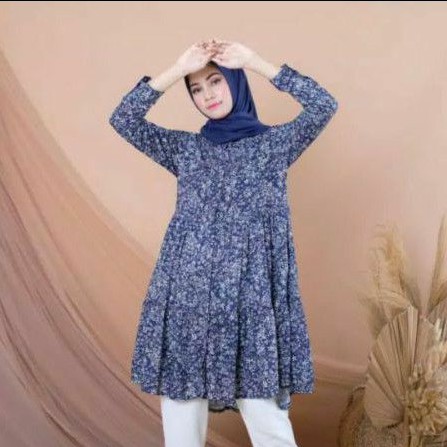 Tunik Qonia bunga// Tunik Rayon//Tunik bunga rayon//Tunik katun rayon kekinian//Tunik cantik bunga