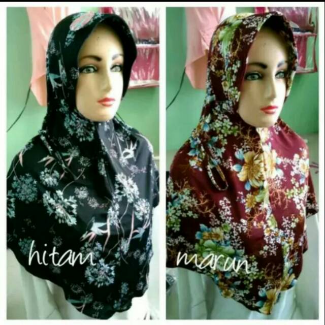 Hijab jilbab Instan Serut Motif