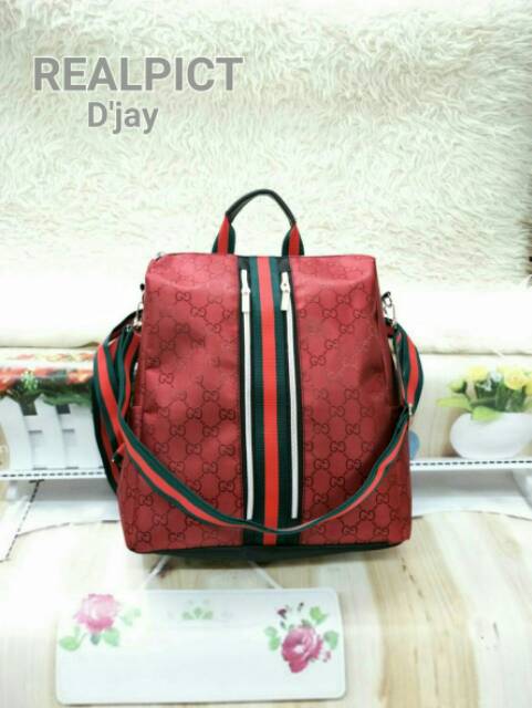 Tas ransel fashion wanita cantik sretip/tas murah