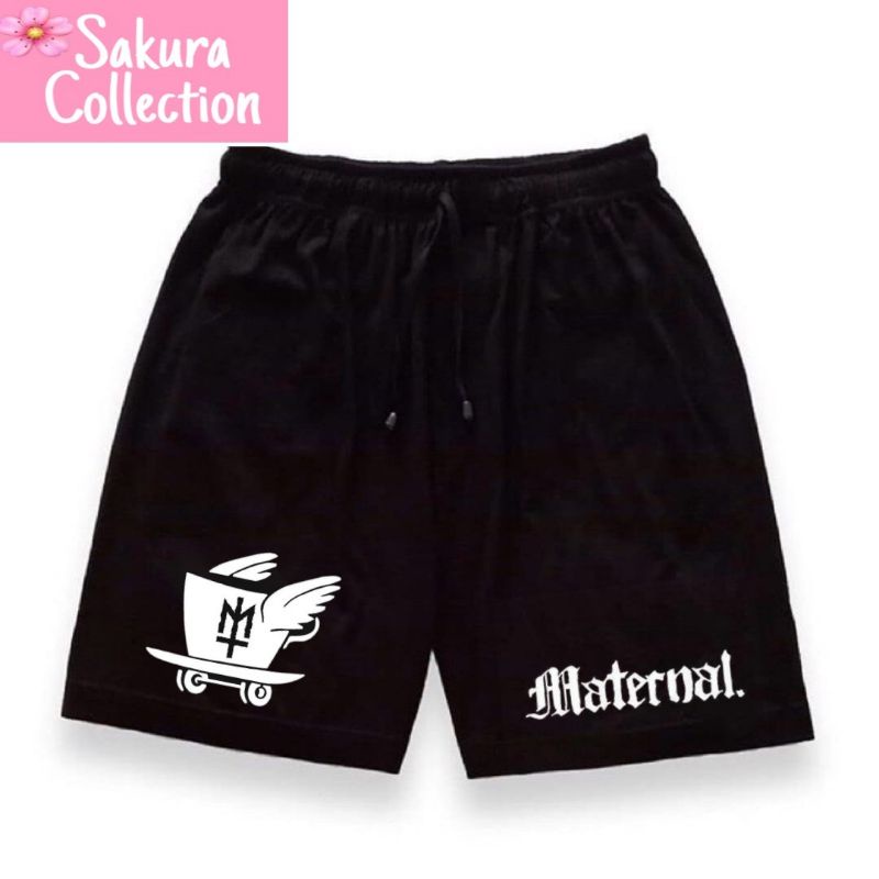 Celana pendek BOXER LOGO MATERNAL DISASTER COWOK CEWEK PRIA WANITA