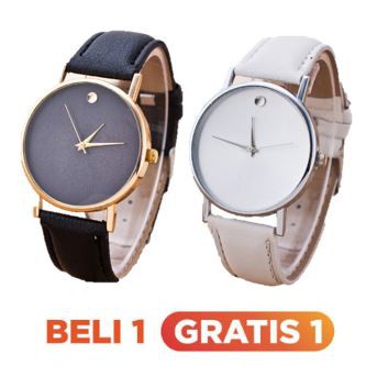 ✅Grosir Jam Senen - BUY 1 GET 1 - 299 Jam Tangan Geneva Kulit Bulan Diamond Unisex