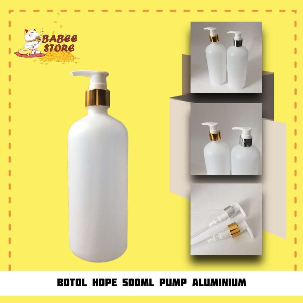 BOTOL 500ML HDPE PUMP GOLD SILVER BOTOL SABUN / BOTOL HDPE 500ML TUTUP PUMP GOLD SILVER