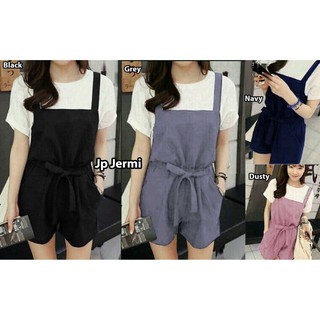 Setelan Baju  kodok  ABG Playsuit Celana Pendek  Polos iner 