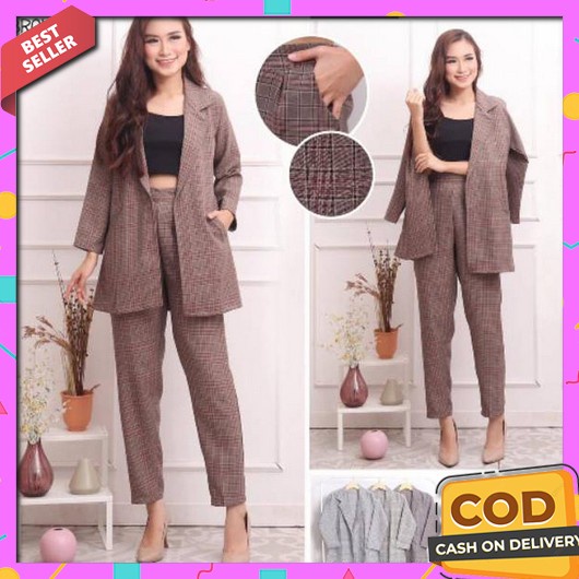 Blazer Wanita Formal / Jas Kerja Wanita / Blazer Kantor Wanita Premium Fortuna Fashion One Set Bla