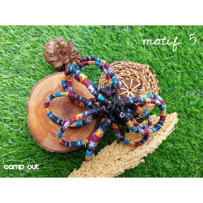 Gelang Tenun Etnik Songket khas Lombok / Gelang Rajut Unik Motif Kain / Gelang Motif / Gelang  Pendaki Gunung Pria Wanita / Gelang Outdoor