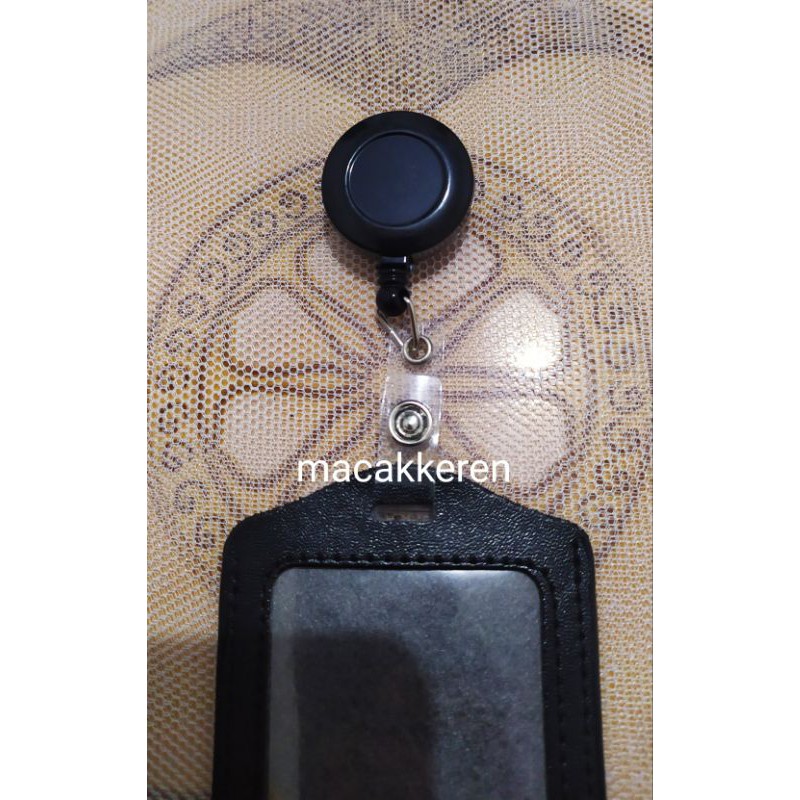

Name tag id Card Holder kulit polos tempat kartu tempat ID Card (Hitam / Coklat Ready)