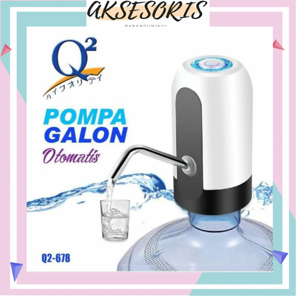 POMPA GALON ELETRIK Q2 678 USB CAS CHARGE / POMPA AIR GALON LISTRIK ELEKTRIK CHARGER USB / POMPA GALON OTOMATIS LED Q2 678 / Q2-678