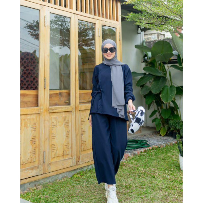 MELIA SET ORI SYIRAASWARDROBE/SETELAN KULOT WANITA/SETELAN CELANA WANITA MURAH/SETELAN KNIT/KAOS
