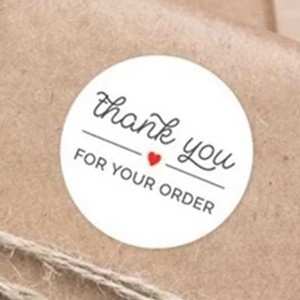 

MAOSTORE STIKER THANK YOU FOR YOUR ORDER STIKER KEMASAN WHITE SRW20